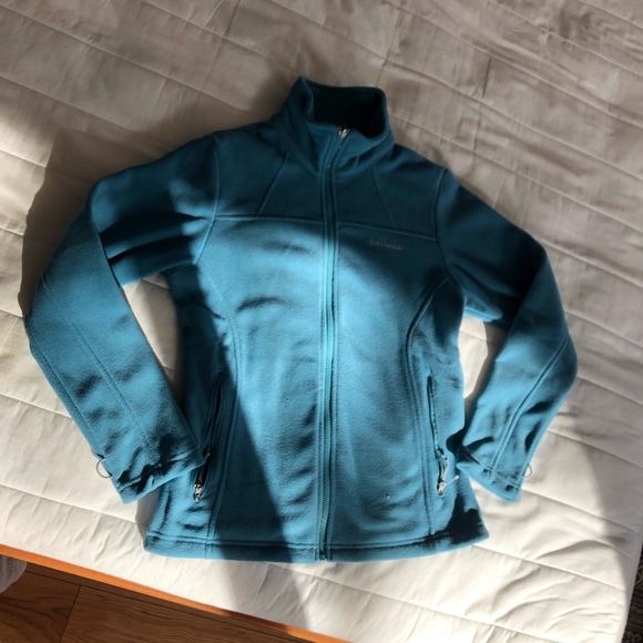 NWOT North Face Full Zip Teal Fleece Camping Sweater - Picture 3 of 4